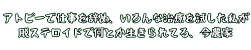 アトピーで仕事を辞め、いろんな治療を試した私が今脱ステロイドで何とか生きられてる、今農家